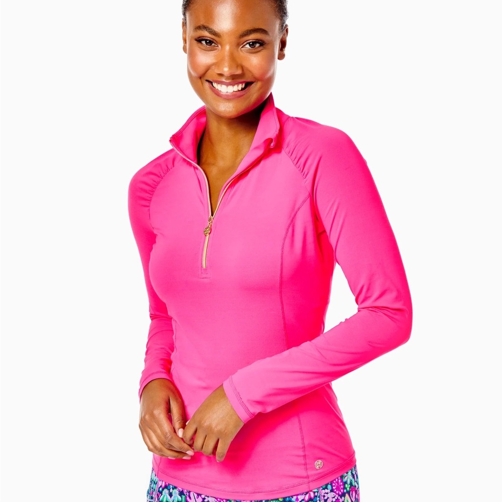 Lilly Pulitzer Luxletic Justine Pullover Pink UPF 50 💕 Size M